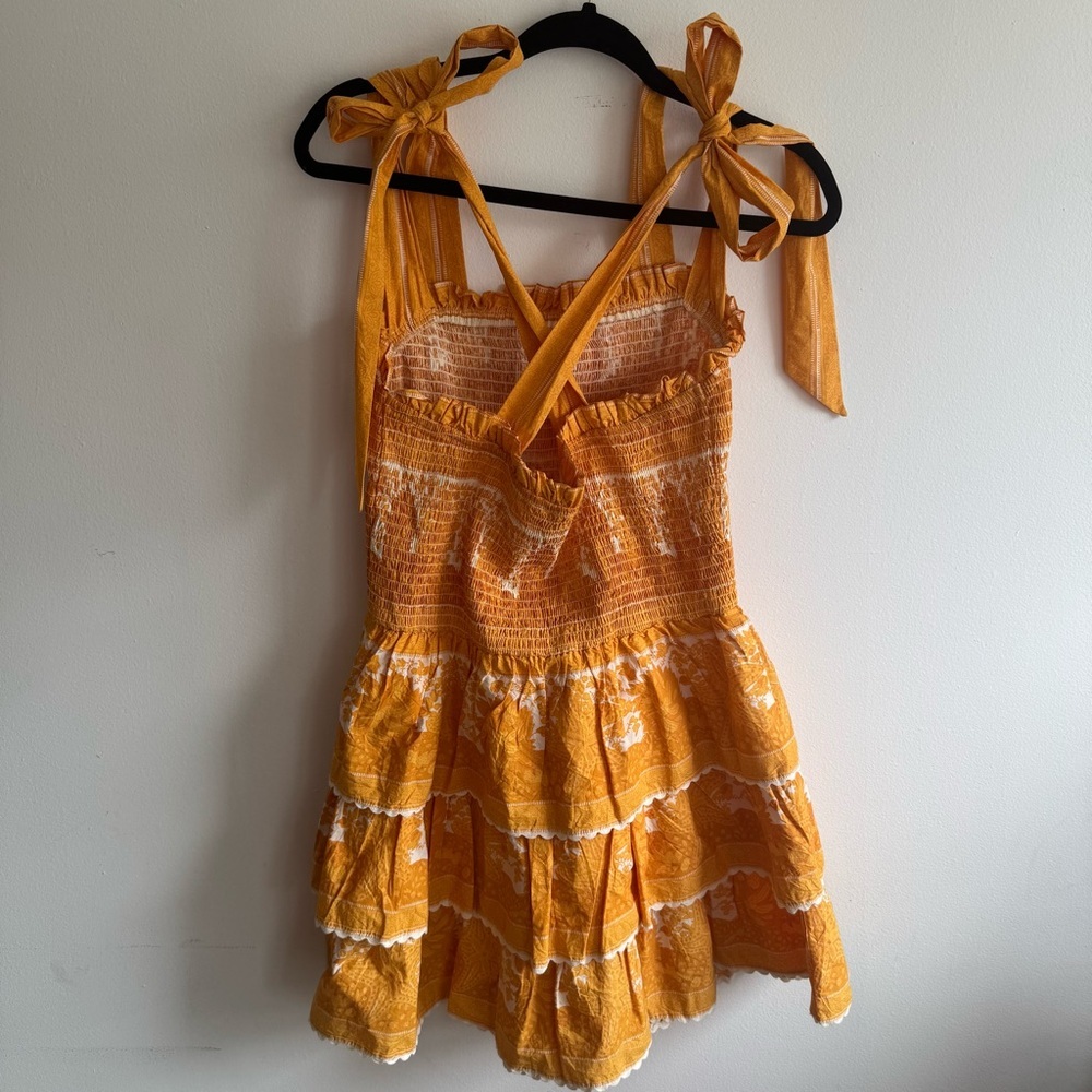 Cleobella Eliana Resort Boho Festival Tie Strap Smocked Mini Dress Size M - Picture 10 of 11